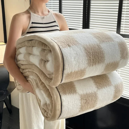 Plaid Coral Fleece blanket