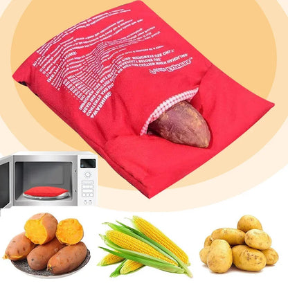 Microwave Potato Bag Reusable Express Microwave Potato Cooker Bag Baked Potato Cooker Perfect Potatoes 4 Minutes Red Baked Pouch