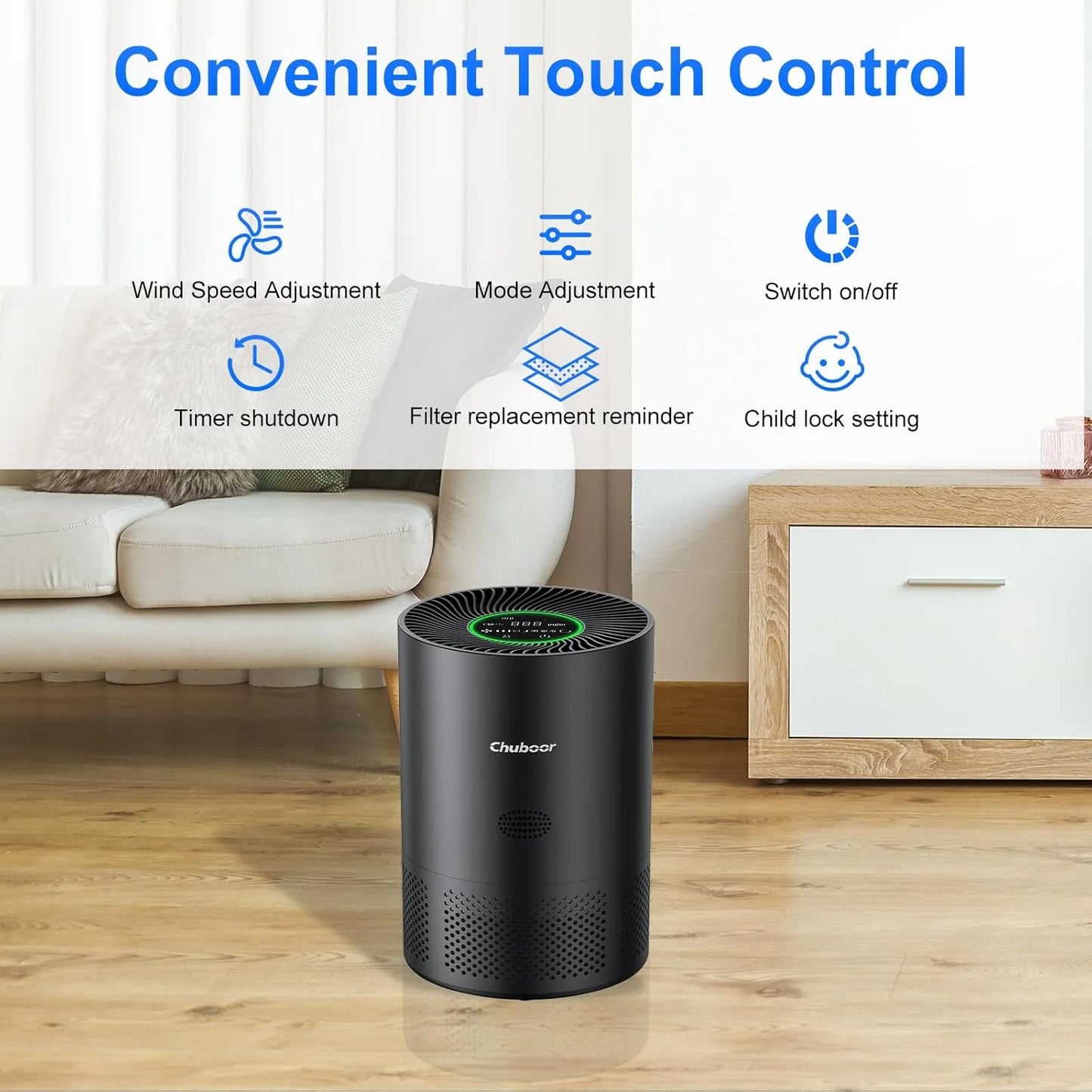 Air Purifiers True HEPA for Bedroom Room kitchen washroom