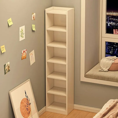 Small bookshelf between cracks, simple household storage shelf, floor-to-ceiling bedroom locker shelf, narrow bookcase