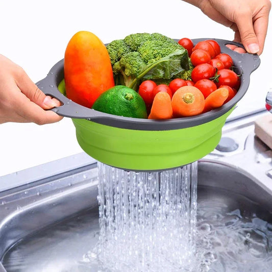 Foldable Strainer Fruit Vegetable Washing Basket Colander Collapsible Drainer