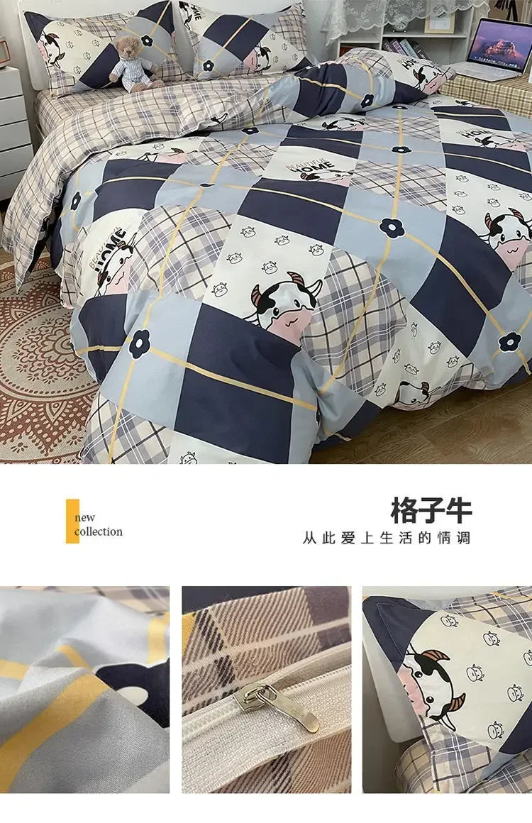 Cartoon Snoopy Set quilt cover sheet pillowcase 4PCS
