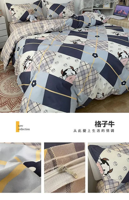 Cartoon Snoopy Set quilt cover sheet pillowcase 4PCS