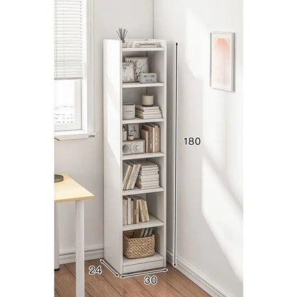 Small bookshelf between cracks, simple household storage shelf, floor-to-ceiling bedroom locker shelf, narrow bookcase