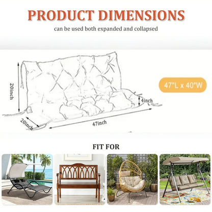 Porch Swing Cushion, Waterproof Outdoor Bench Replacement Cushion, Suitable For Patio Furniture, Garden Porches, And Two-Sea