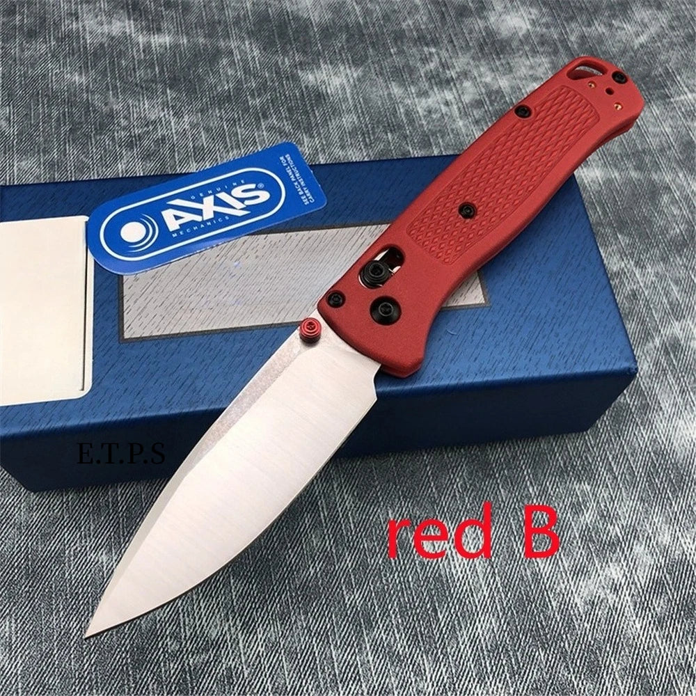 BM535 Bugout Axis Lock Folding Knife 3.24" Satin Plain Blade Grivory Handles  for Everyday Carry and Camping Hunting Outdoor