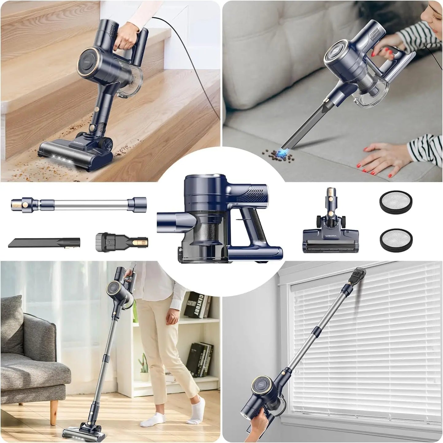 Corded Vacuum Cleaner, 6 in 1 Handheld for Hard Floor Carpet
