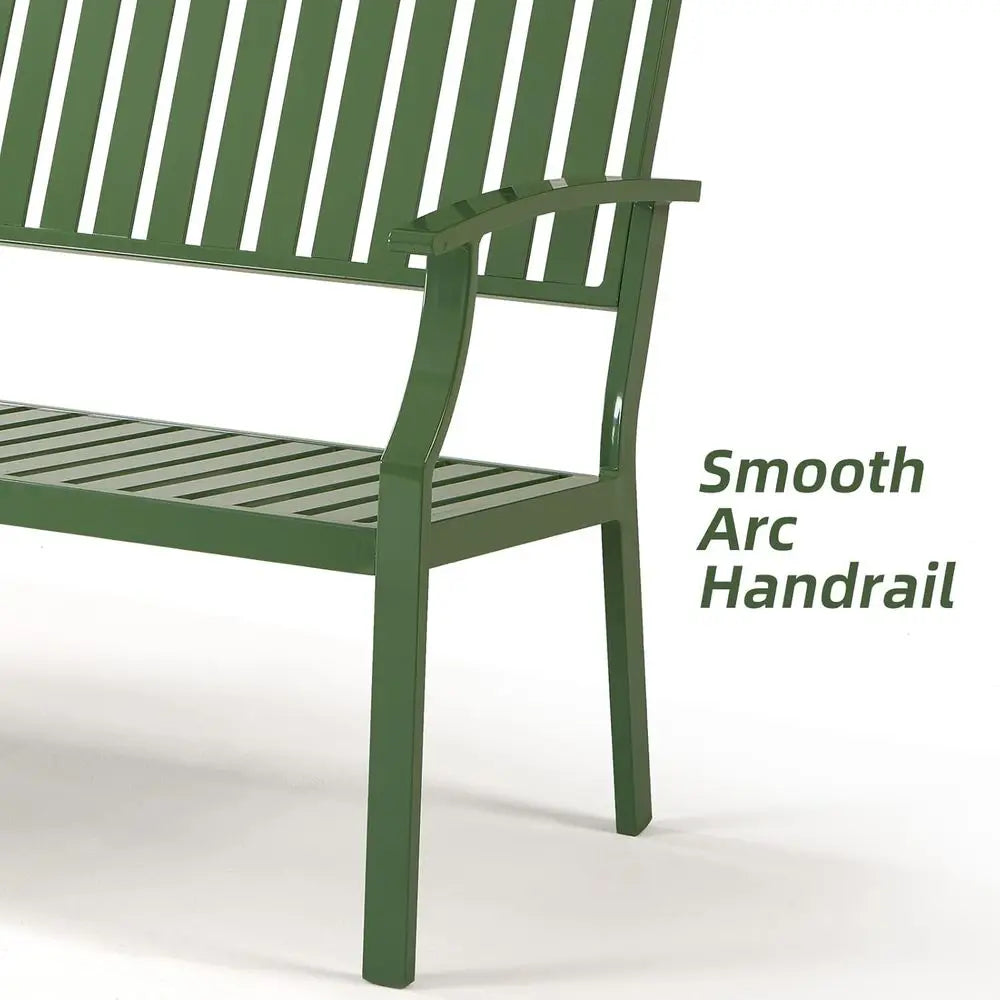 Weatherproof Outdoor Patio Garden Bench, Perfect for Lawn, Backyard, Park, and Balcony (Green)