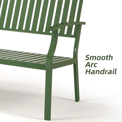 Weatherproof Outdoor Patio Garden Bench, Perfect for Lawn, Backyard, Park, and Balcony (Green)
