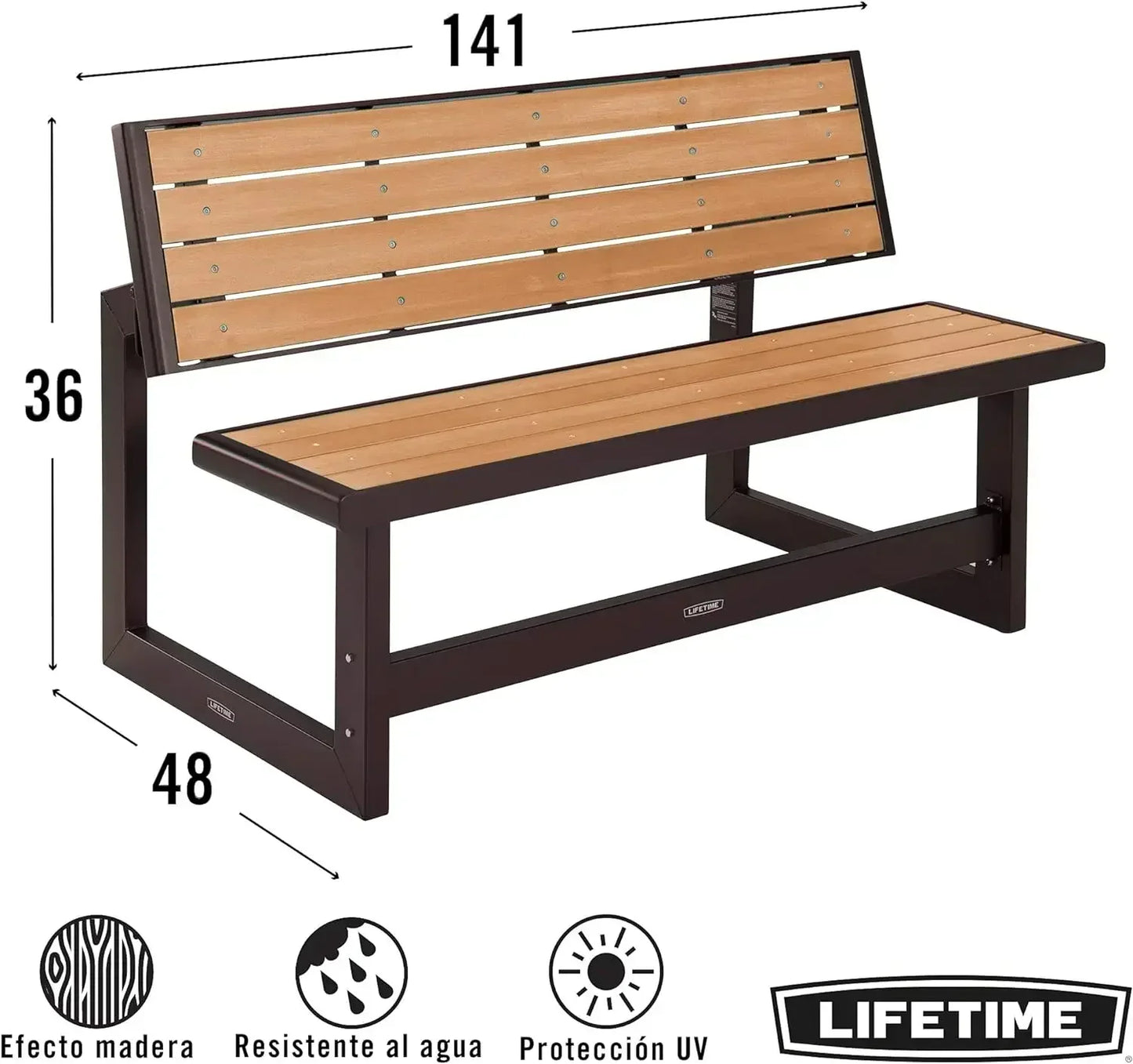 Bestseller60054 Convertible Bench / Table, Faux Wood Construction, BrownTime limitLimited time
