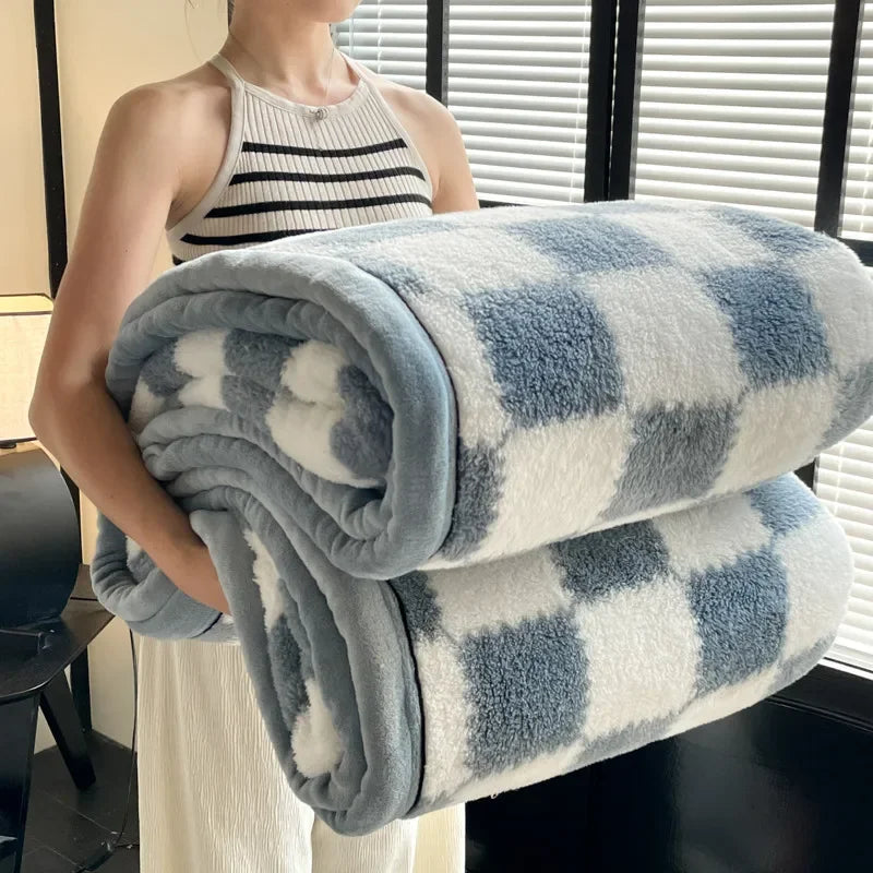 Plaid Coral Fleece blanket