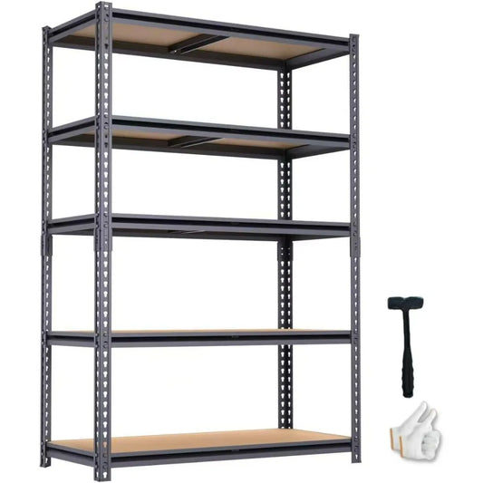 Heavy Duty Shelf, 28''×12''×60'' Metal Shelving Rack, 2400 lbs Basement Storage Shelves, Standing Shelves, Garage Racks