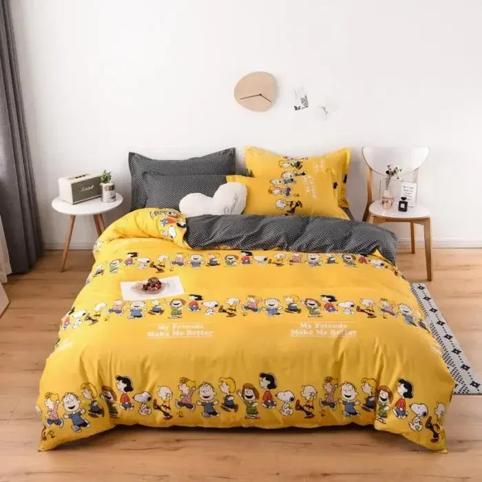 Cartoon Snoopy Set quilt cover sheet pillowcase 4PCS