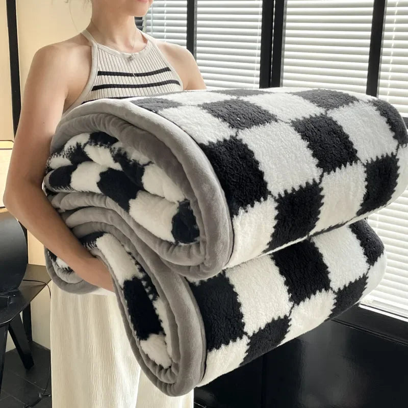 Plaid Coral Fleece blanket