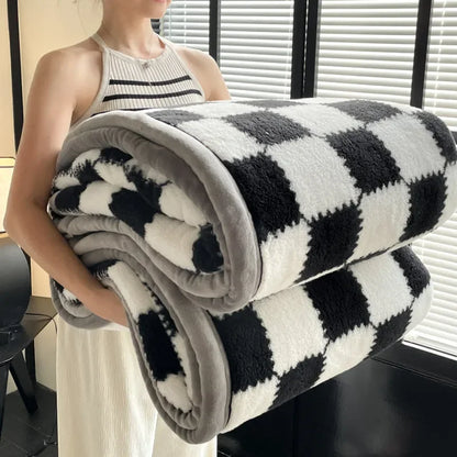 Plaid Coral Fleece blanket
