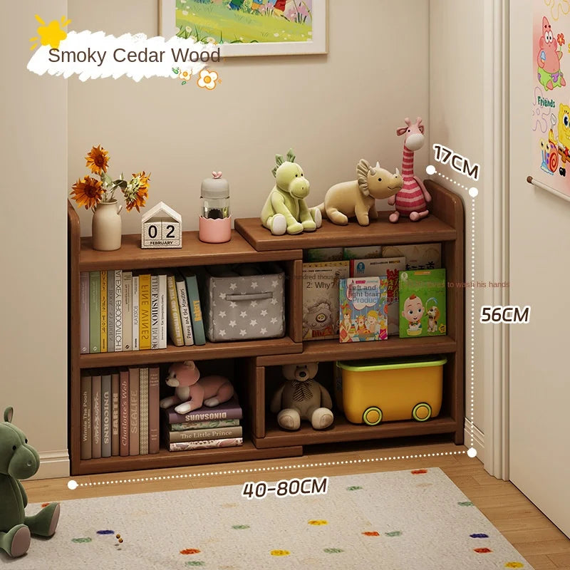 Solid wood corner bookshelf, storage rack, floor-standing storage cabinet, home bookcase, wall corner extendable cabinet