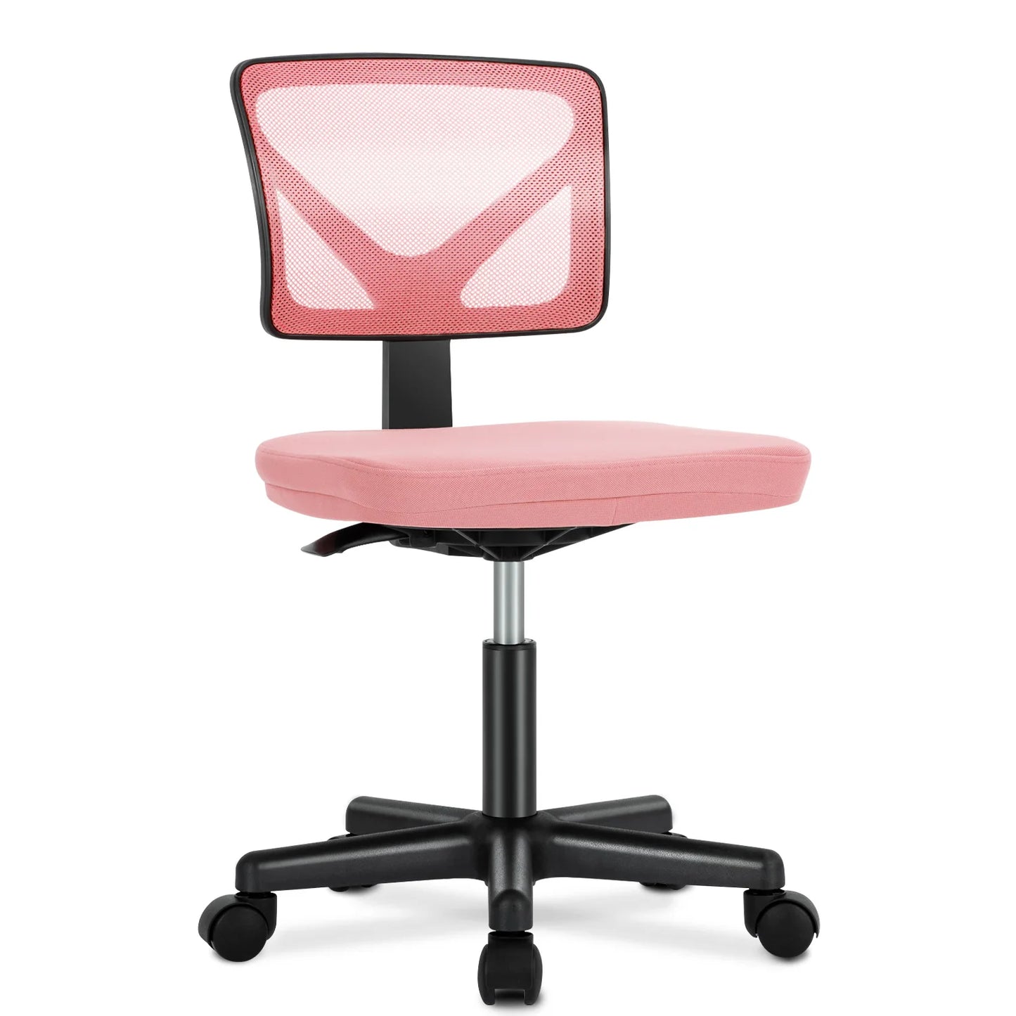 Lumbar Support Armless Low Back with Wheels Adjustable Height 360° Rolling Swivel Computer Chair