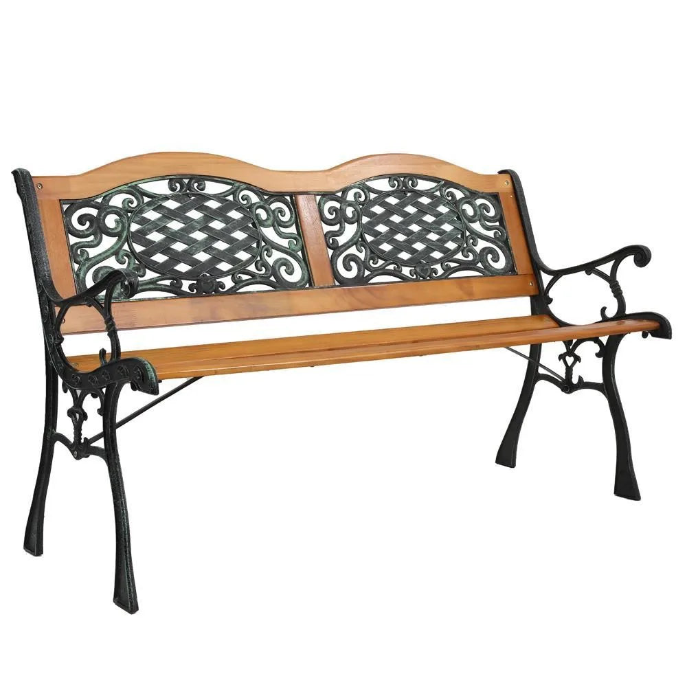 50" Patio Porch Garden Bench Cast Iron Outdoor Chair Love Seat for School Park